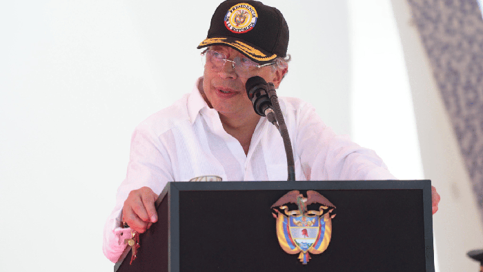 A tres años de su Gobierno, el presidente Gustavo Petro da su discurso en Leticia, Amazonas. · Foto: Presidencia - Juan Cano.