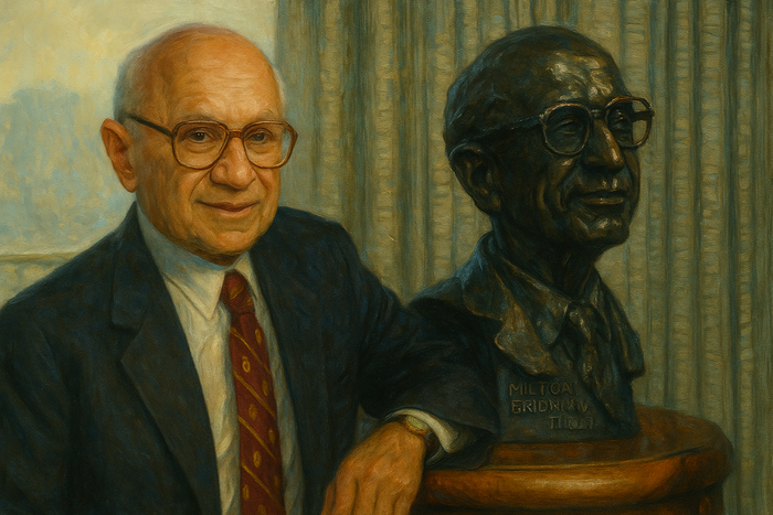 Es evidente que el proceso de conservatización política brinda un ambiente propicio para retomar el llamado de Milton Friedman (1912-2006) en el sentido de que la principal responsabilidad de las empresas es generarle ganancias a sus accionistas y propietarios.

Crédito: ChatGPT