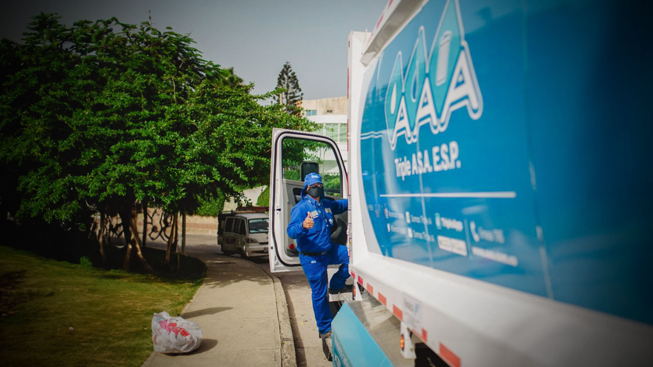 La empresa de acueducto, alcantarillado y aseo Triple A presta sus servicios en Barranquilla y 14 municipios del Atlántico. Crédito imagen: Triple A.