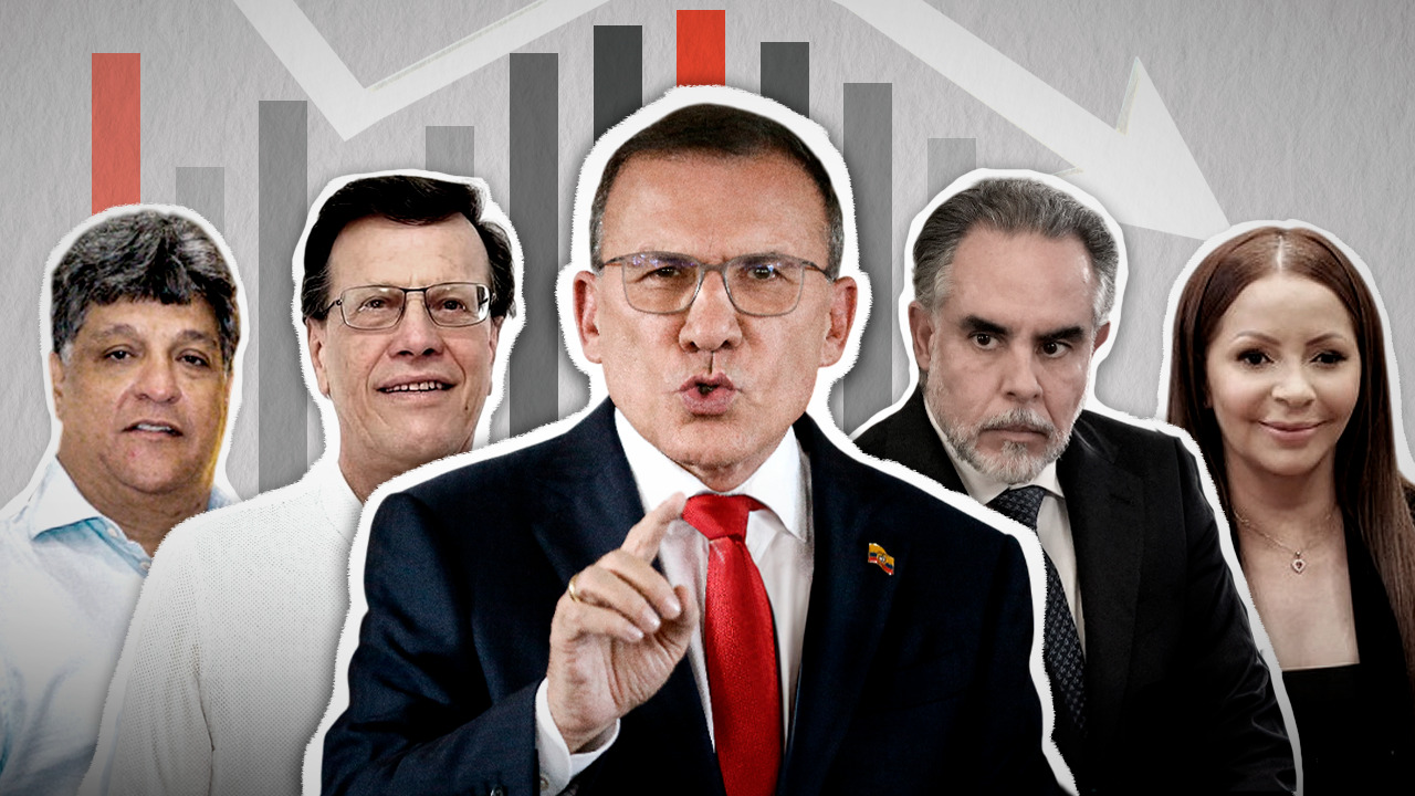 Roy Barreas en el centro, rodeado de algunos de los líderes políticos cercanos. Composición Kim Vega.