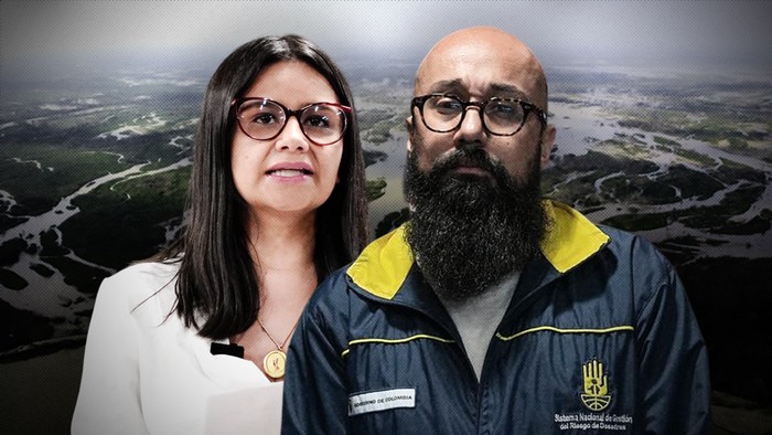 Angie Rodríguez, gerente del Fondo de Adaptación, y Carlos Carrillo, director de la Unidad Nacional para la Gestión del Riesgo de Desastres.

Fotoilustración: Yamith Mariño -CAMBIO.