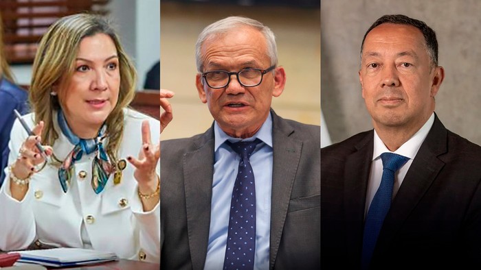 De izquierda a derecha: la fiscal María Cristina Patiño, Carlos Ramón González y el fiscal Gabriel Sandoval.