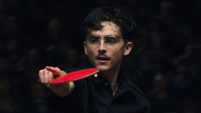 Thimothée Chalamet como Marty Supreme, personaje basado en el estafador y jugador de tenis de mesa profesional Marty Reisman. Créditos: Diamond Films.