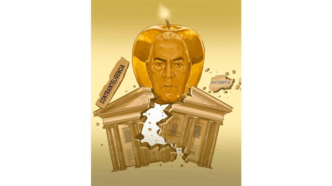 Foto principal del artículo 'Exclusivo: La guerra por el expediente Papá Pitufo que fracturó al Gobierno y desató purga en la Policía' · Ilustración: Jorge Restrepo H.