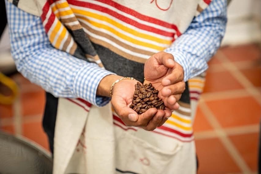 La visita de los compradores europeos permitió conocer de primera mano los procesos productivos, las prácticas de sostenibilidad, la catación y el barismo desarrollados por asociaciones cafeteras de municipios PDET. Foto: ADR