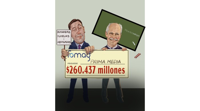 Foto principal del artículo 'Pagos irregulares por más de 260.437 millones de pesos en el Fomag. El caso que preocupa al gobierno Petro' · Ilustración: Jorge Restrepo H.