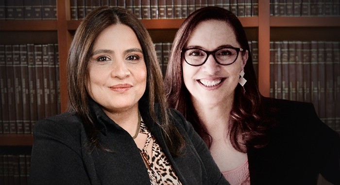Las magistradas Paola Meneses y Natalia Ángel Cabo. Foto: Corte Constitucional y CAMBIO.